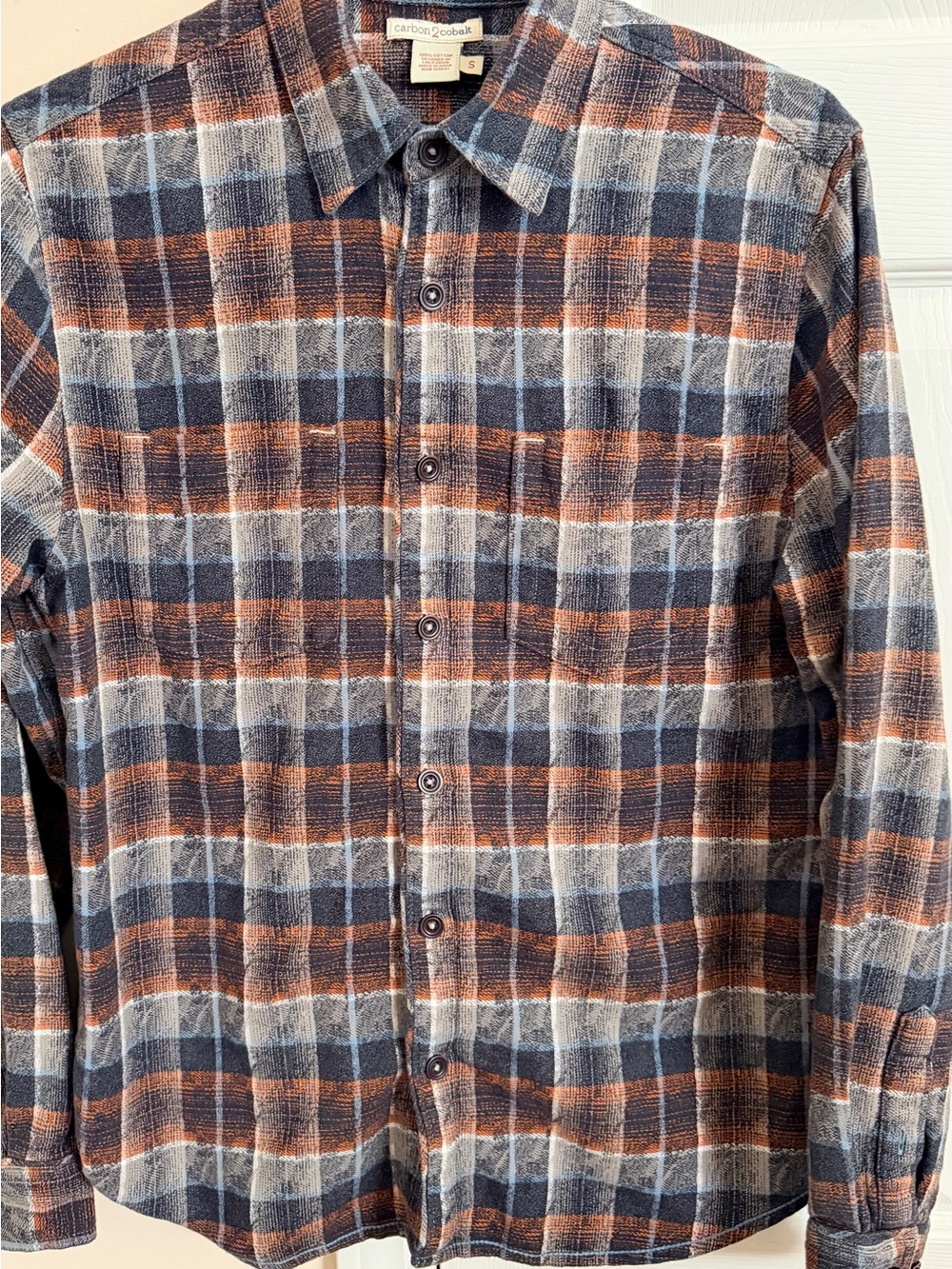 Carbon2Cobalt Multicolor 100% Cotton Men’s Small Long Sleeve Button Up Shirt